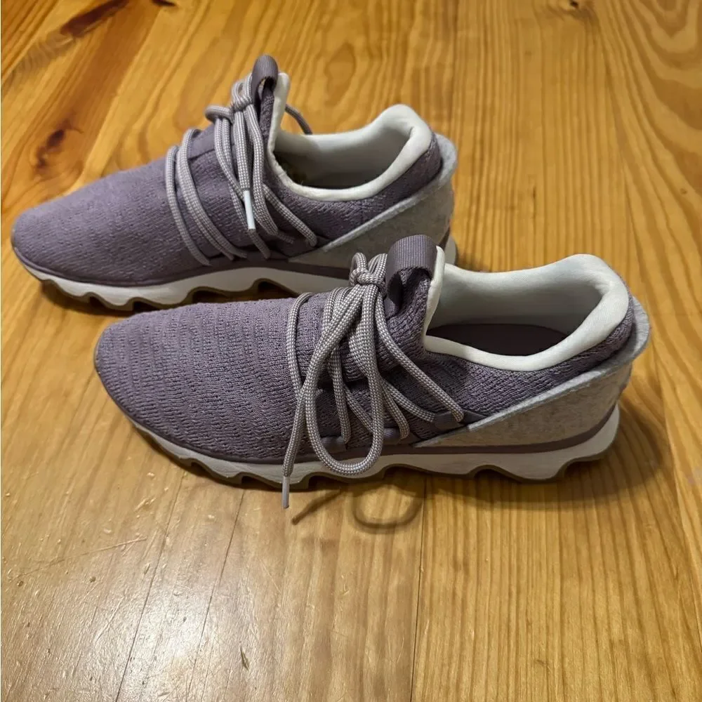 Sorel Kinetic Lace Purple Gray Knit Fabric Women's Sneakers size 9 NL3227-553